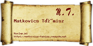 Matkovics Témisz névjegykártya